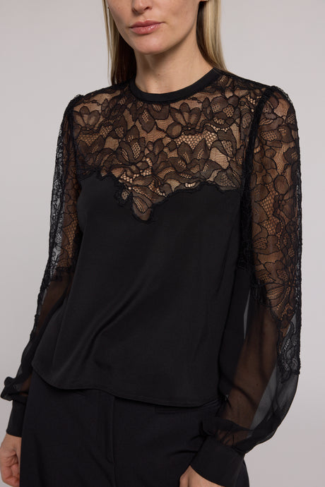 Generation Love Adele Lace Combo Top - Black