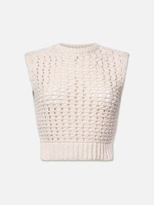FRAME Tape Yarn Sweater Vest - Cream