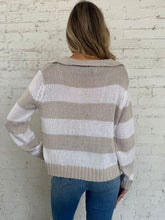 Load image into Gallery viewer, Wooden Ships Football Striped Top Cotton - Dark Indigo