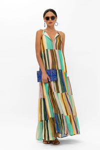 OLIPHANT Long Tiered Tassel Dress - Zanzibar Multi