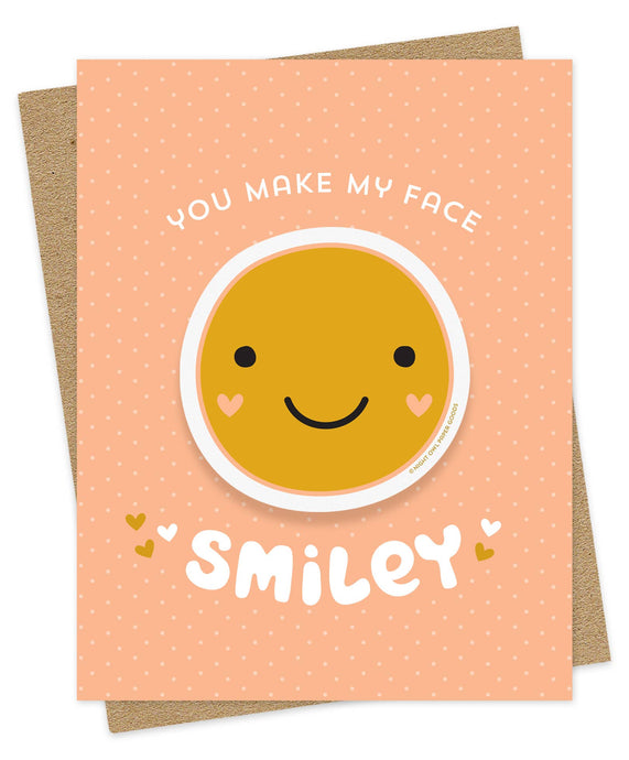 Night Owl Paper Goods Smiley Face Sticker Friendship Card