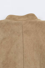 Load image into Gallery viewer, Faux Suede Military Button Jacket - Khaki