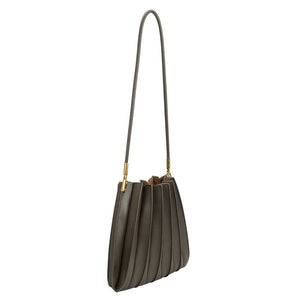 Melie Bianco Carrie Pleated Vegan Shoulder Bag - Olive