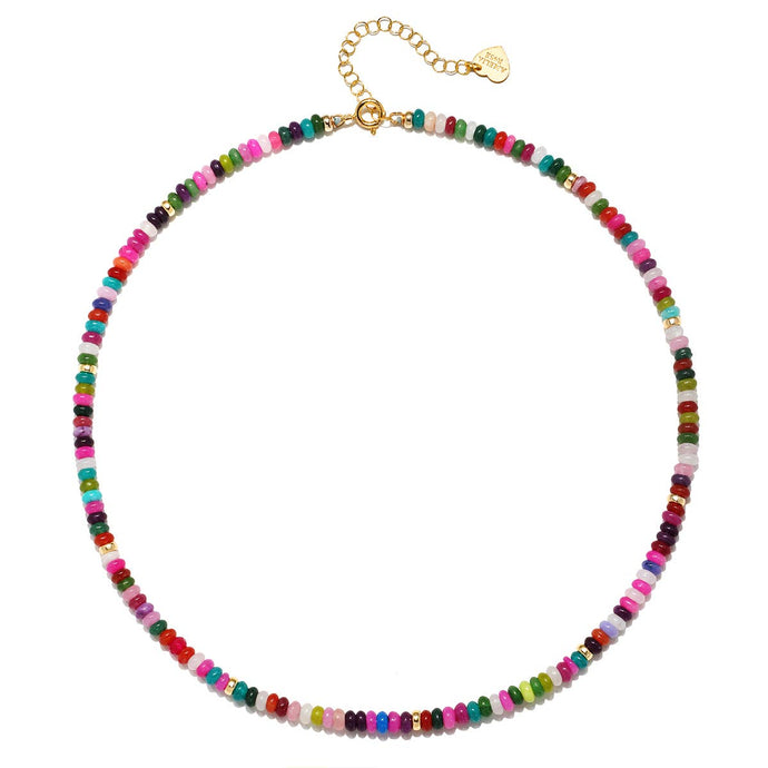 Amelia Rose Jewelry Rainbow Quartz Banded Necklace