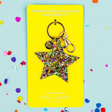 Load image into Gallery viewer, Taylor Elliott Designs Colorful Confetti Star Keychain