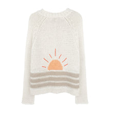 Load image into Gallery viewer, Wooden Ships Sunrise Chunky Cardi Cotton - Almond Butter/Breaker White Stripe