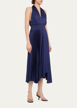 Load image into Gallery viewer, A.L.C. Rose Pleated Halter Midi Dress - Riviera