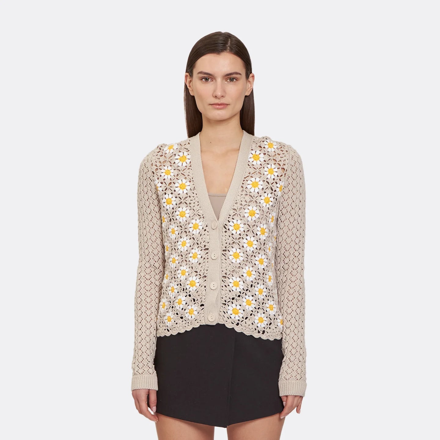 Autumn Cashmere Hand Crochet Daisy Cardigan - 2 Colors