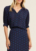 Load image into Gallery viewer, Trovata Gemma Blouse - Azure Polka Dot