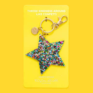 Taylor Elliott Designs Colorful Confetti Star Keychain