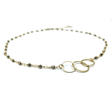 Load image into Gallery viewer, erin gray 3 Hoops On Pyrite Short Necklace