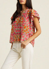 Load image into Gallery viewer, Trovata Violette Blouse - Botanic Tile