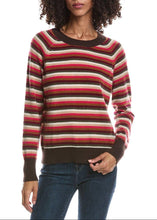 Load image into Gallery viewer, Brodie Multi Coloured Crew - Dark Brown/Cherry