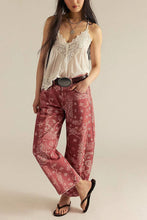 Load image into Gallery viewer, Soli Echo - Paisley Print Barrel Pants: BROWN / S