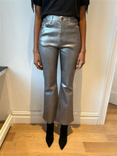 Load image into Gallery viewer, Veronica Beard Carson Metallic Kick-Flare Jean - Light Gunmetal