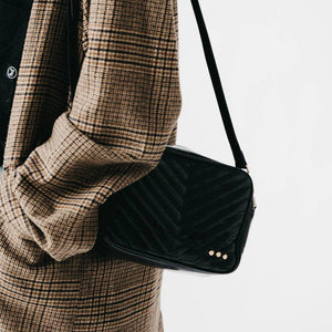 Pretty Simple Coco Quilted Camera Crossbody Bag - Black