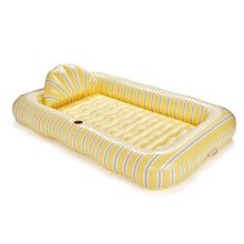 Load image into Gallery viewer, FUNBOY Tanning Pool Lounger - Yellow/Blue Stripe