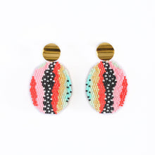 Load image into Gallery viewer, Mayana Designs Co Beaded Handwoven Organic Oval Drop Earrings - 3 Colors