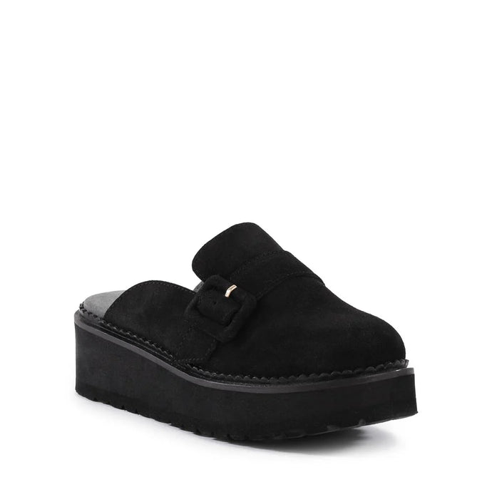 Seychelles Come Together Platform Mule - Black Suede