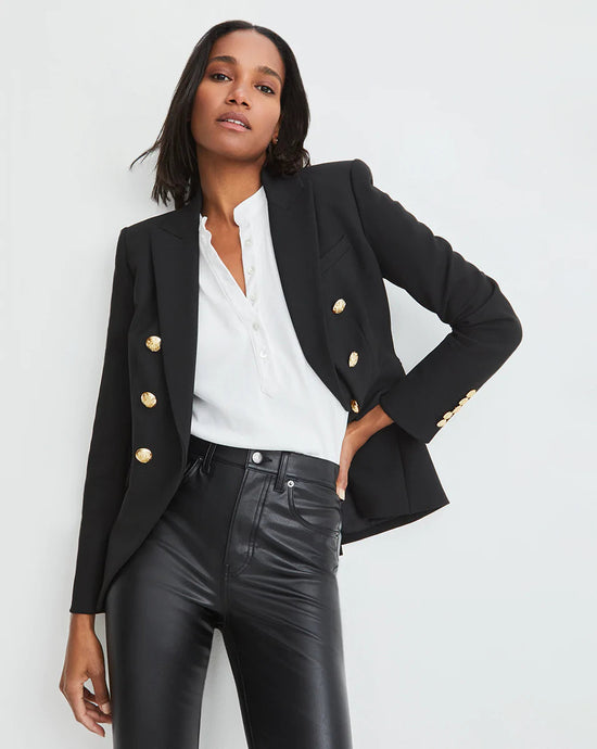 Veronica Beard Miller Dickey Jacket - Black w/Gold Buttons