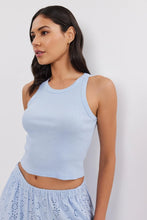 Load image into Gallery viewer, Velvet Harla Ribbed Cropped Tank Top - Island