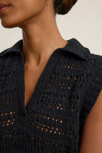 Load image into Gallery viewer, Velvet Renee Sweater Polo - Black