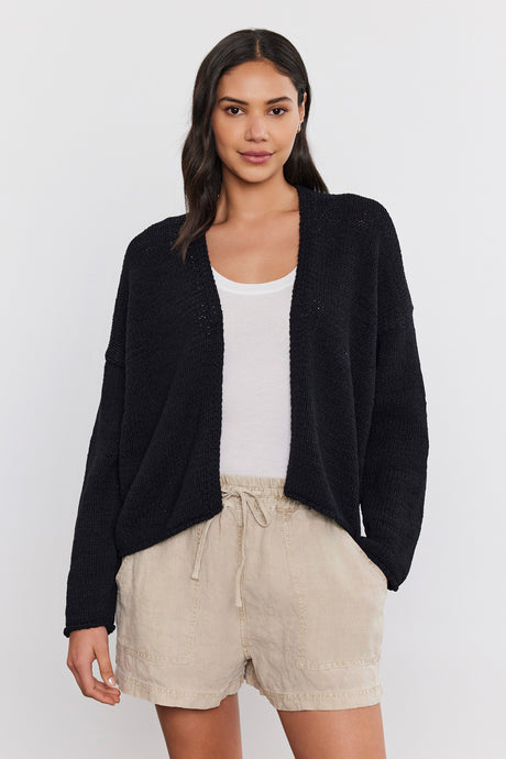 Velvet Hollie Cardigan - Black