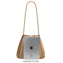 Load image into Gallery viewer, Melie Bianco Carrie Pleated Vegan Shoulder Bag - Tan