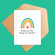 Load image into Gallery viewer, Jolly Rae Thank You for being my Teacher Card