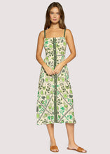 Load image into Gallery viewer, Lost + Wander - Costa Smeralda Midi Dress: GREEN-CREAM / M