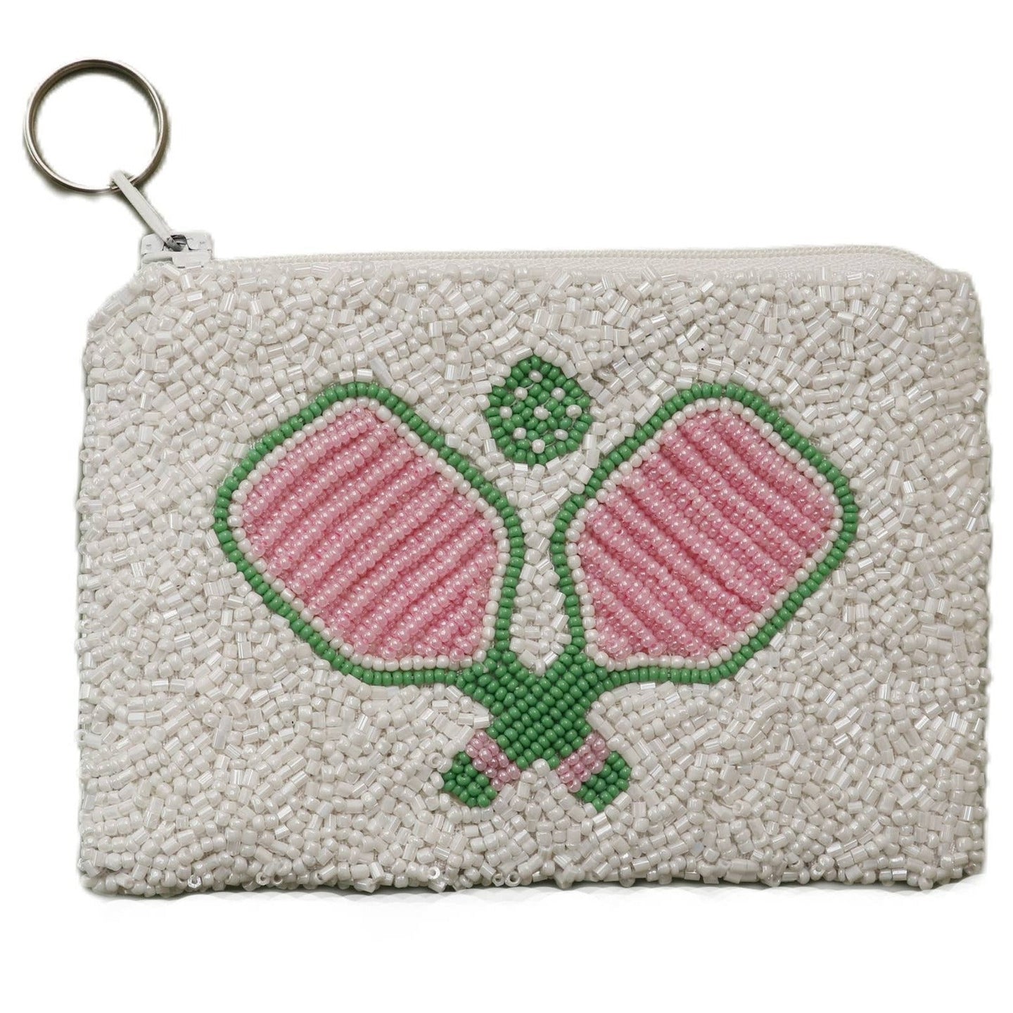 Tiana Designs Pickleball Rackets Beaded Coin Purse