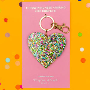 Taylor Elliott Designs Acrylic Confetti Keychain - Heart