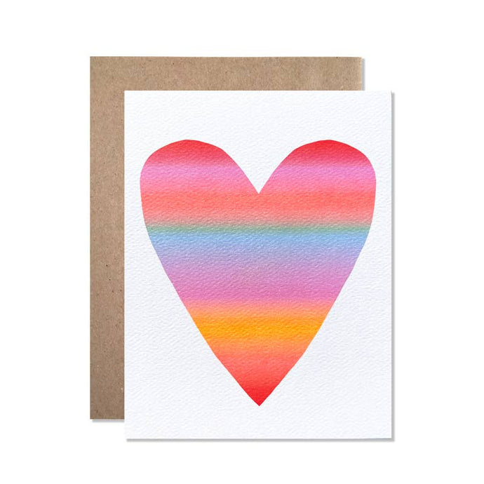 Hartland Cards Large Neon Gradient Heart Greeting Card