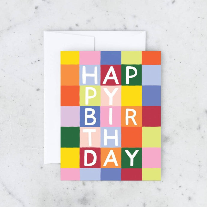 Idlewild Rainbow Checks Birthday Card