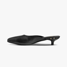 Load image into Gallery viewer, Beek Dipper Leather Kitten Heel Mule - Black