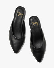 Load image into Gallery viewer, Beek Dipper Leather Kitten Heel Mule - Black