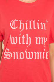 P.J. Salvage Chillin w/My Snowmies Short Sleeve Tee - Scarlet