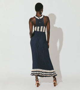 Cleobella Drew Hand Crochet Midi Dress - Navy/Ivory