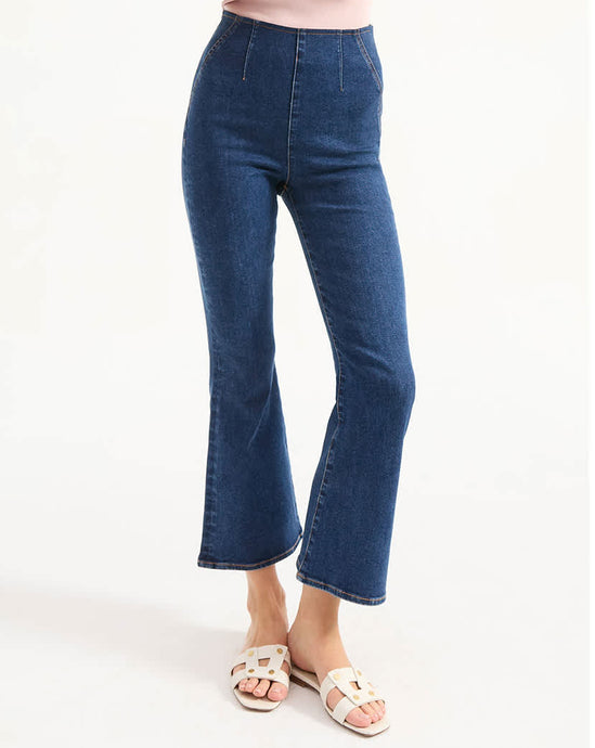Veronica Beard Carson Kick-Flare Jean - Bright Blue