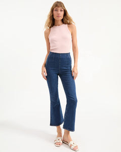 Veronica Beard Carson Kick-Flare Jean - Bright Blue