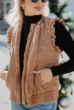 Load image into Gallery viewer, Katydid Garment Washed Quilted Ruffle Sleeve Vests - 2 Colors