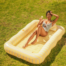 Load image into Gallery viewer, FUNBOY Tanning Pool Lounger - Yellow/Blue Stripe