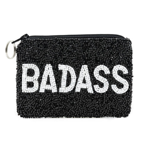 Tiana Designs Badass Beaded Coin Purse - Black/White