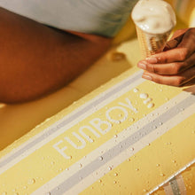 Load image into Gallery viewer, FUNBOY Tanning Pool Lounger - Yellow/Blue Stripe