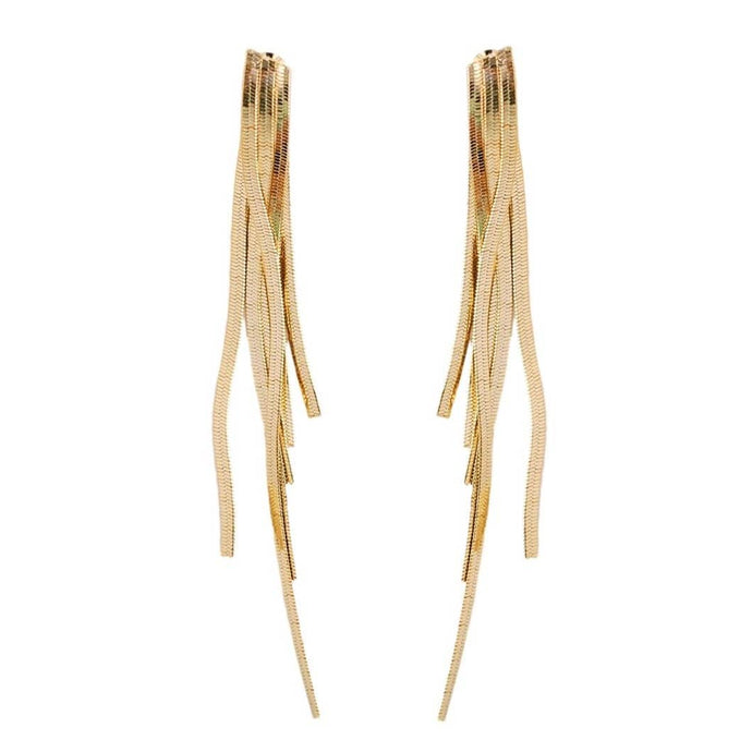 St Armands Designs of Sarasota Skinny Gold Cascading Tassel Earrings