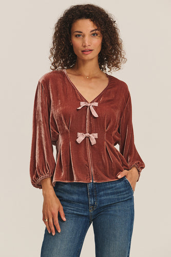 Velvet Elida Top - Rose Gold