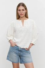 Load image into Gallery viewer, Velvet Corina Embroidered Cotton Top - White