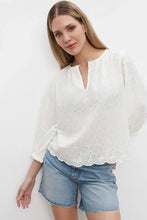 Load image into Gallery viewer, Velvet Corina Embroidered Cotton Top - White