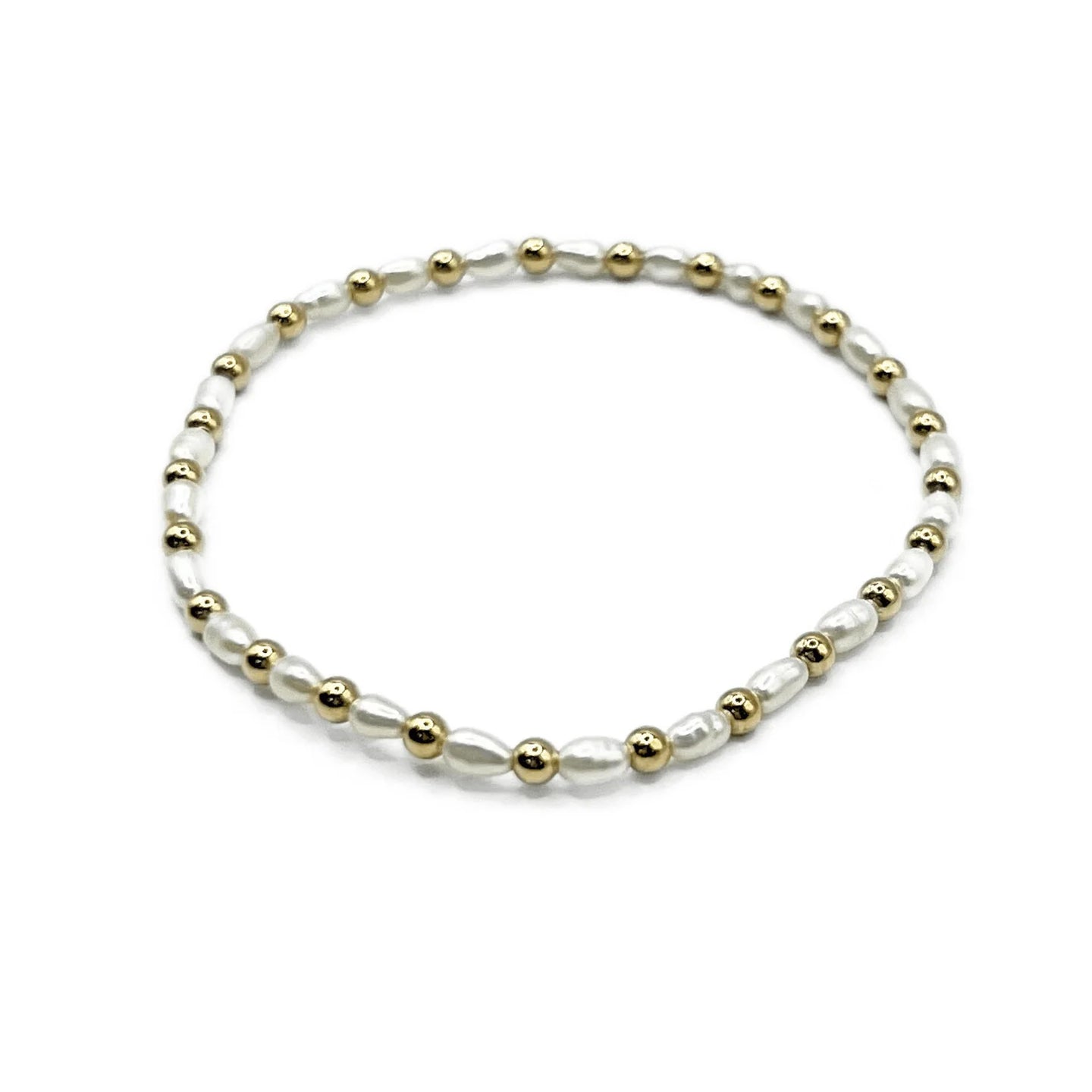 erin gray 3mm Montauk 14k Gold and Pearl Waterproof Bracelet