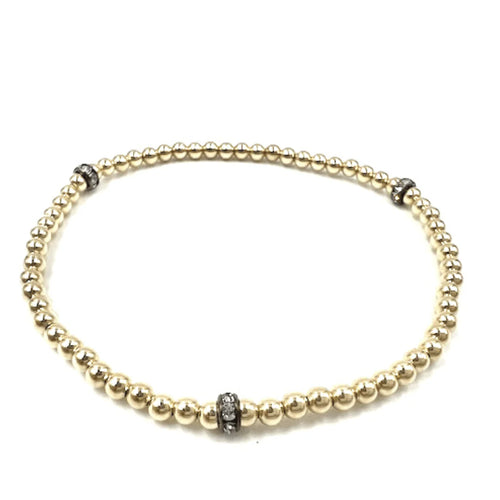 erin gray 3mm Karma Glitter 14k Gold Filled Bead Bracelet